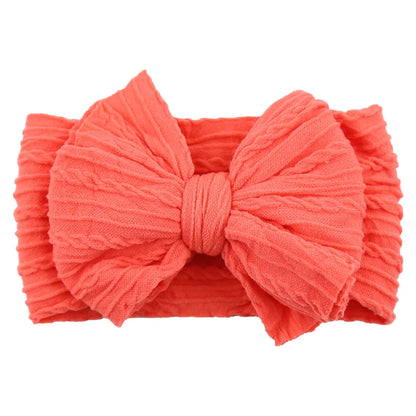 Newborn Solid Cable Baby Bow Headband for Child - Plush Fashions Shop 